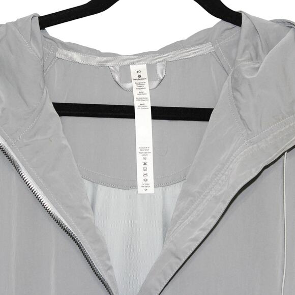 Lululemon Rare Grey Long Windbreaker Jacket Rain Jacket Size 10 - Picture 9 of 15